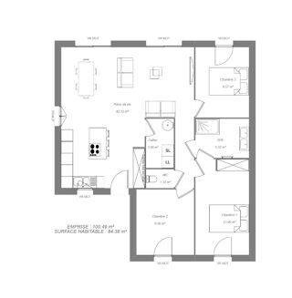  Maison � vendre 3 pi�ces 80 m�