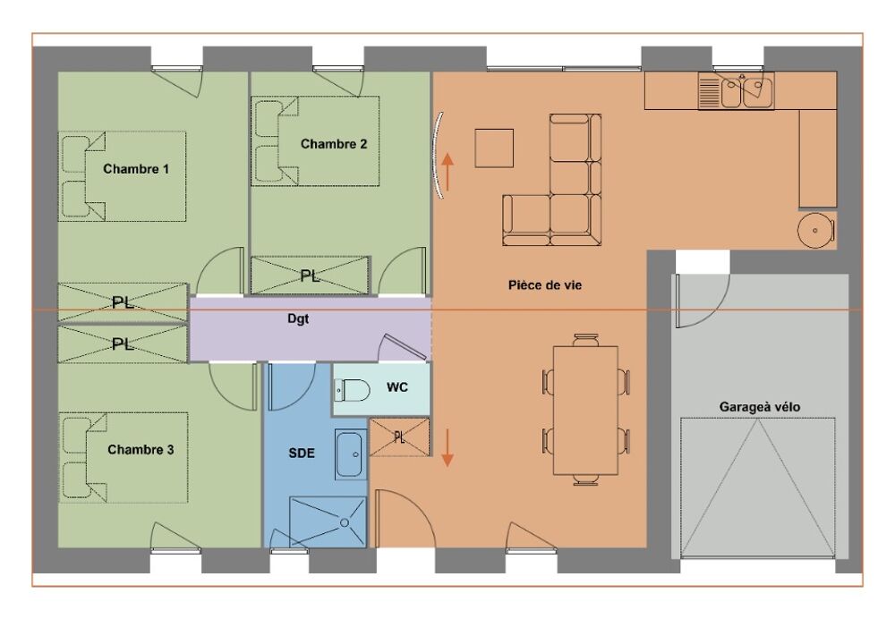 VENTE d'une maison T4 (68 m²) au Merzer IDÉALEMENT S....