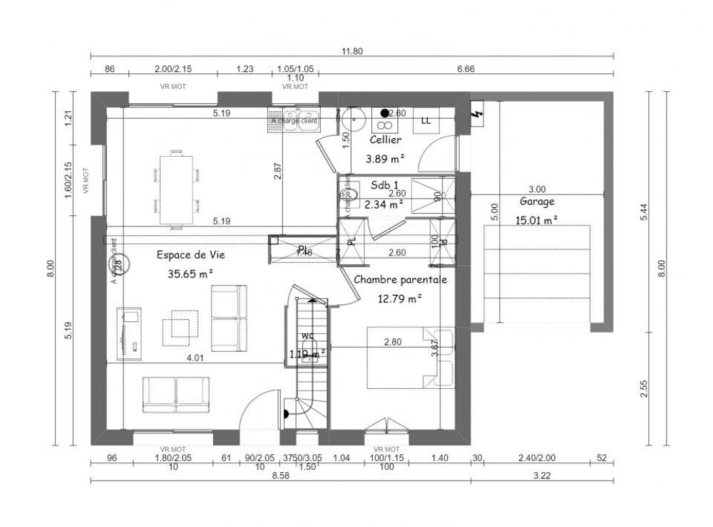 vente Maison - 6 pice(s) - 110 m Bretteville-l'Orgueilleuse (14740)