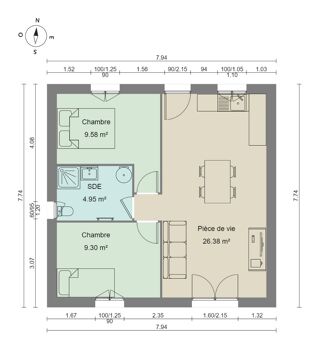  Maison � vendre 3 pi�ces 50 m�