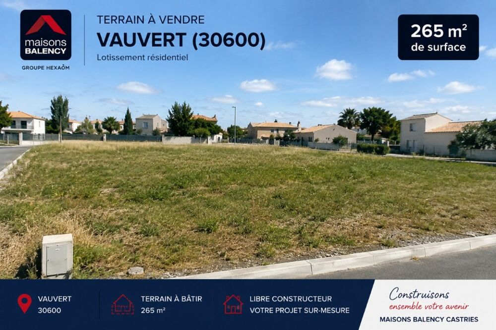 vente Terrain - 265 m² Vauvert (30600)