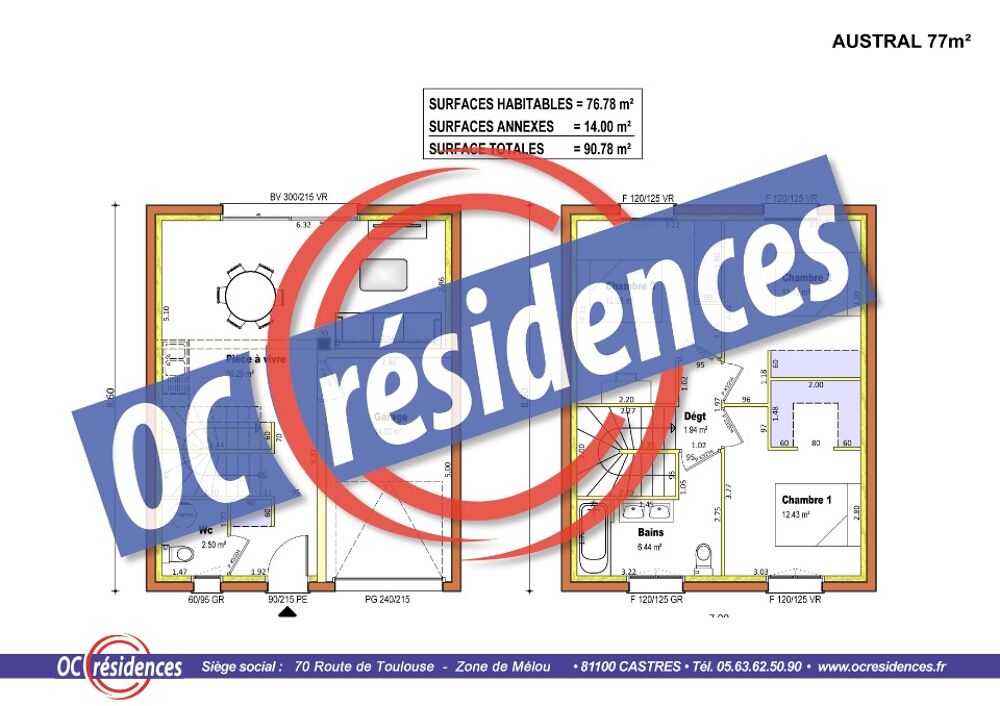 vente Maison - 3 pièce(s) - 76 m² Labastide-Saint-Georges (81500)