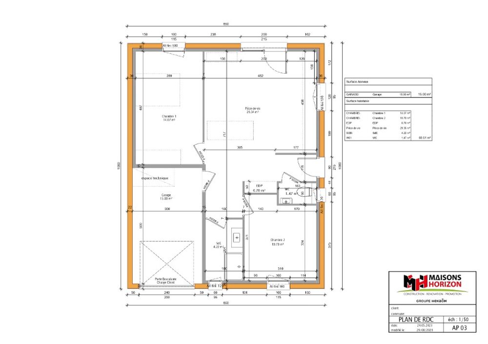 VENTE : maison de 3 pièces (60 m²) à Tomblaine EMPLA....