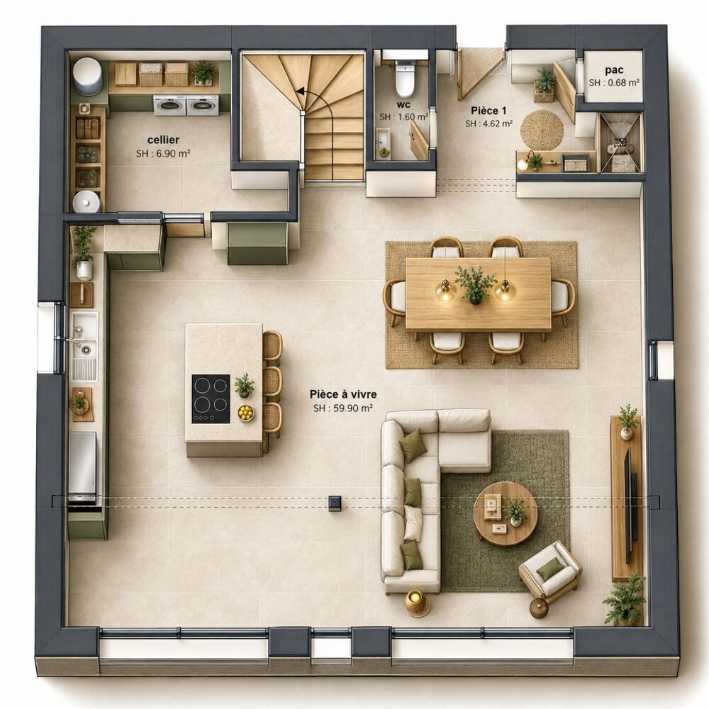 Maison contemporaine - Hauteurs de Mandelieu, vue mer<BR....