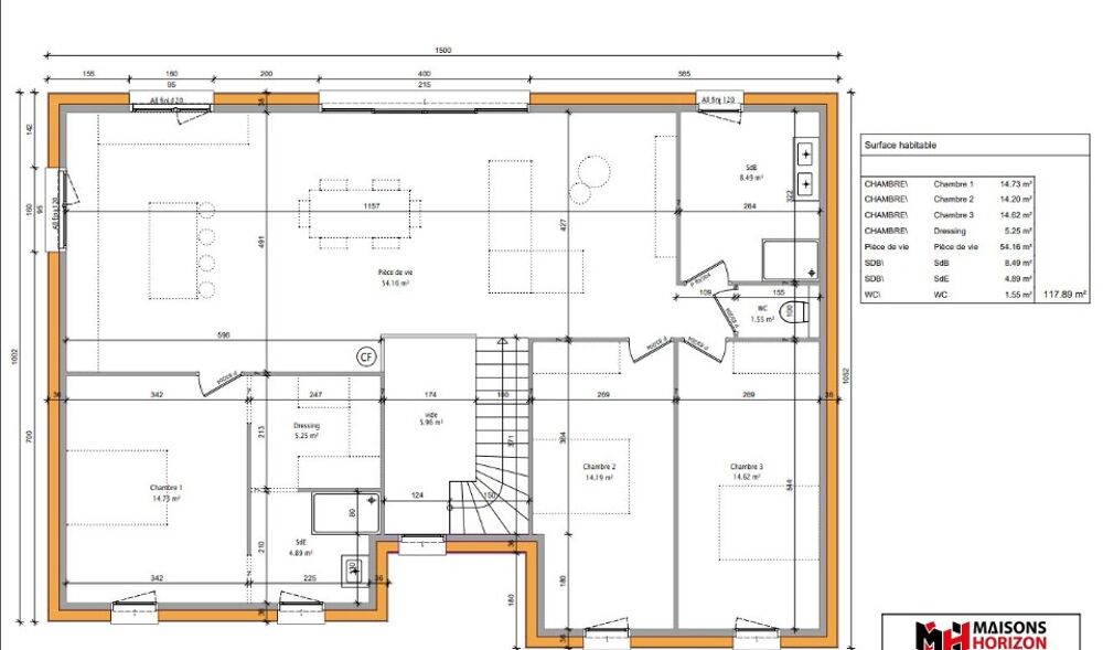 VENTE : terrain + maison F5 (123 m²) à Chenières IDÉ....