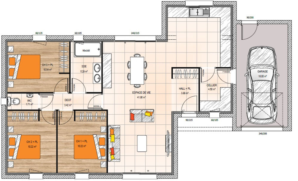 MAISON À CONSTRUIRE DE 90 M² À VALANJOU AVEC 5 PIÈCES<BR....