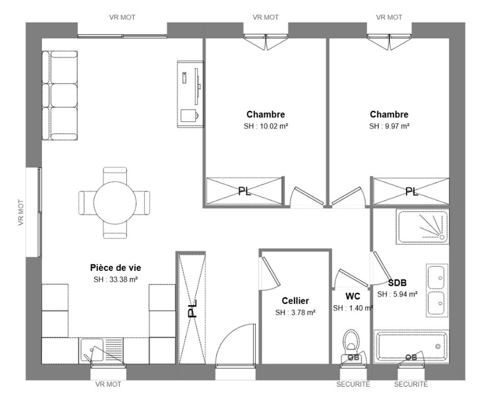 vente Maison - 4 pièce(s) - 64 m² Sainte-Maure-de-Touraine (37800)