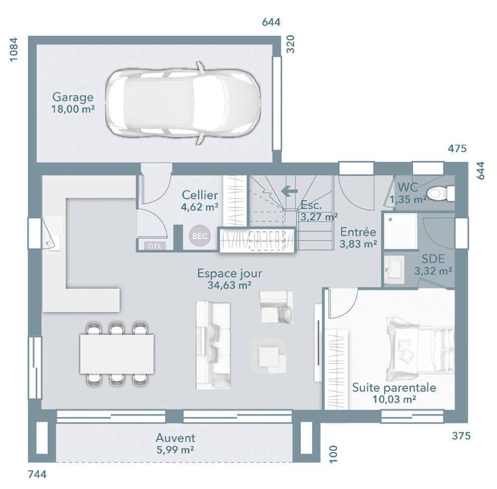 vente Maison - 4 pièce(s) - 95 m² Saussines (34160)