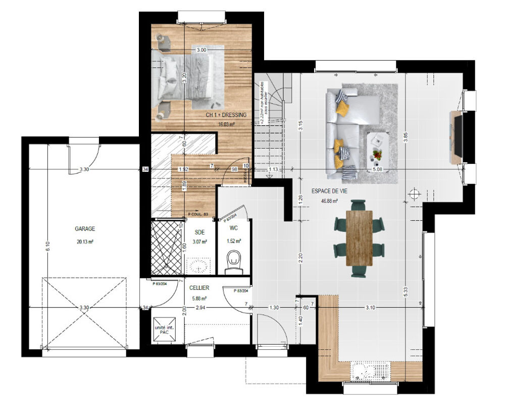 MAISON À CONSTRUIRE 132 M² À LA MEMBROLLE-SUR-LONGUENÉE,....