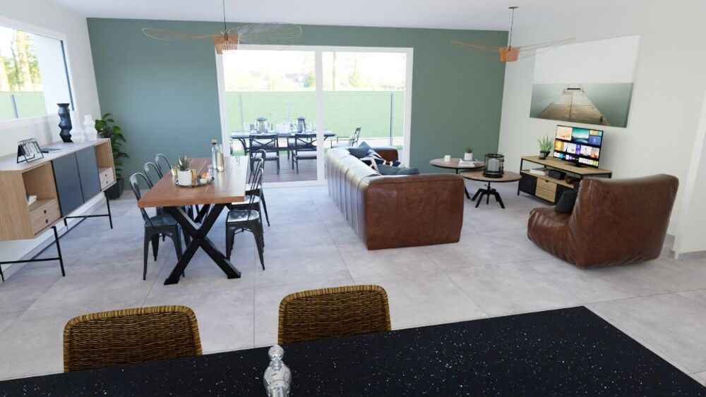 Maison de plain pied de 93 m² à construire à Waziers (59....