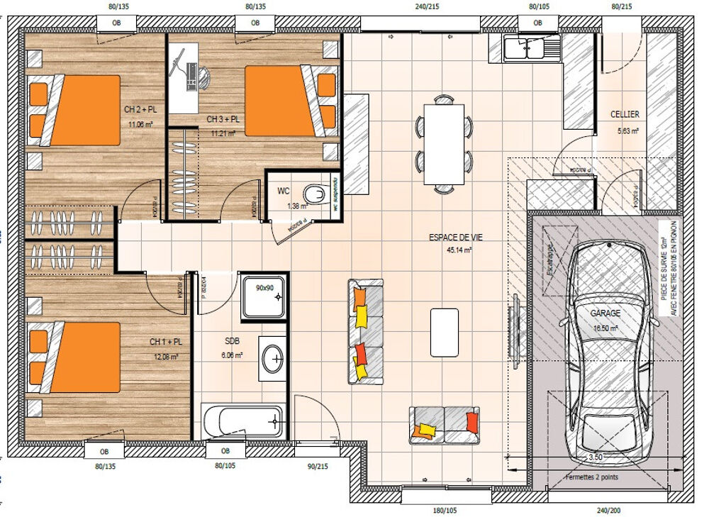 vente Maison - 5 pièce(s) - 92 m² Riaillé (44440)