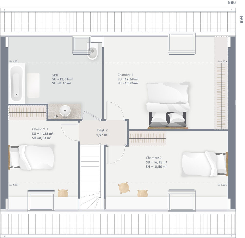 vente Maison - 5 pièce(s) - 100 m² Hauville (27350)