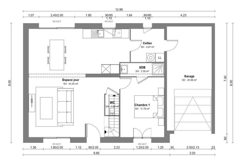 vente Maison - 7 pièce(s) - 124 m² Subles (14400)