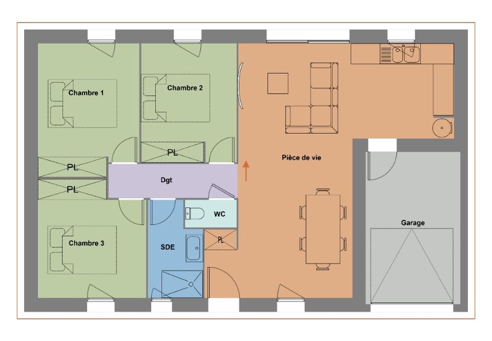 VENTE d'une maison T4 (68 m²) à Saint-Brandan IDÉALE....