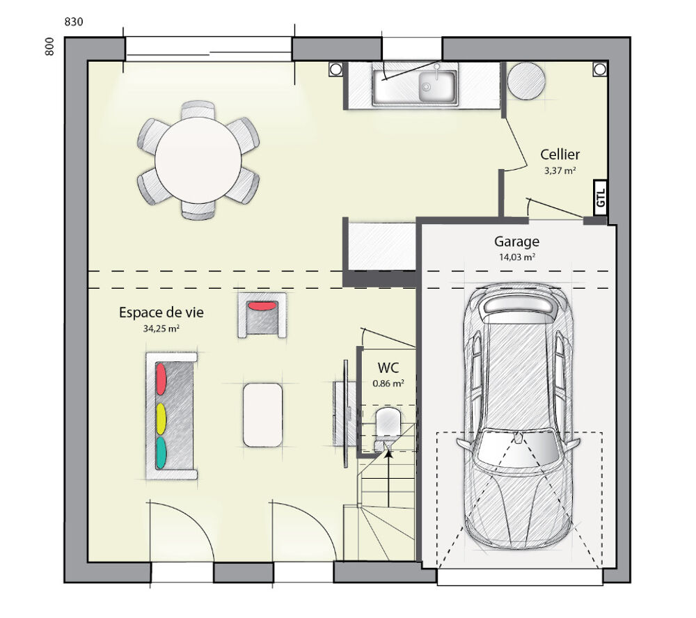 vente Maison - 6 pice(s) - 89 m Noyen-sur-Seine (77114)