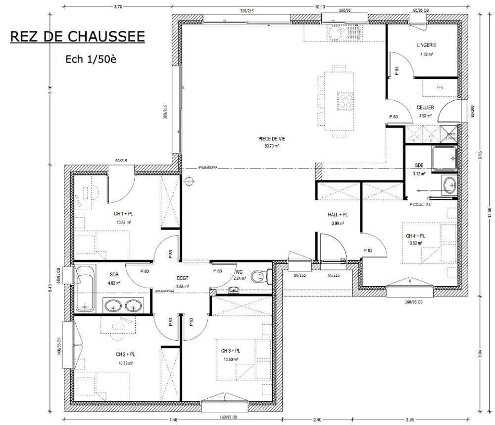 MAISON À CONSTRUIRE DE 120 M² À NOTRE-DAME-DE-RIEZ, 5 PI....