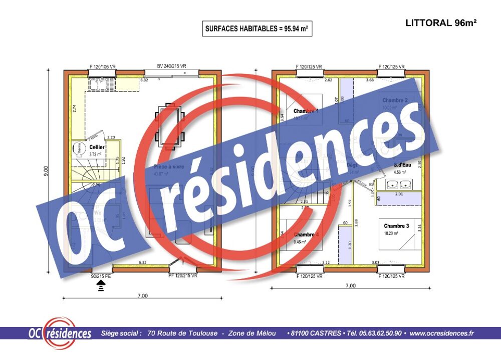 vente Maison - 5 pièce(s) - 95 m² Bruguières (31150)