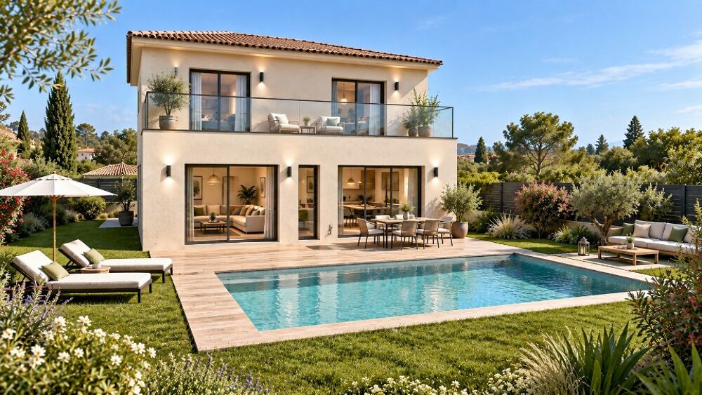 Maison contemporaine - Hauteurs de Mandelieu, vue mer<BR....