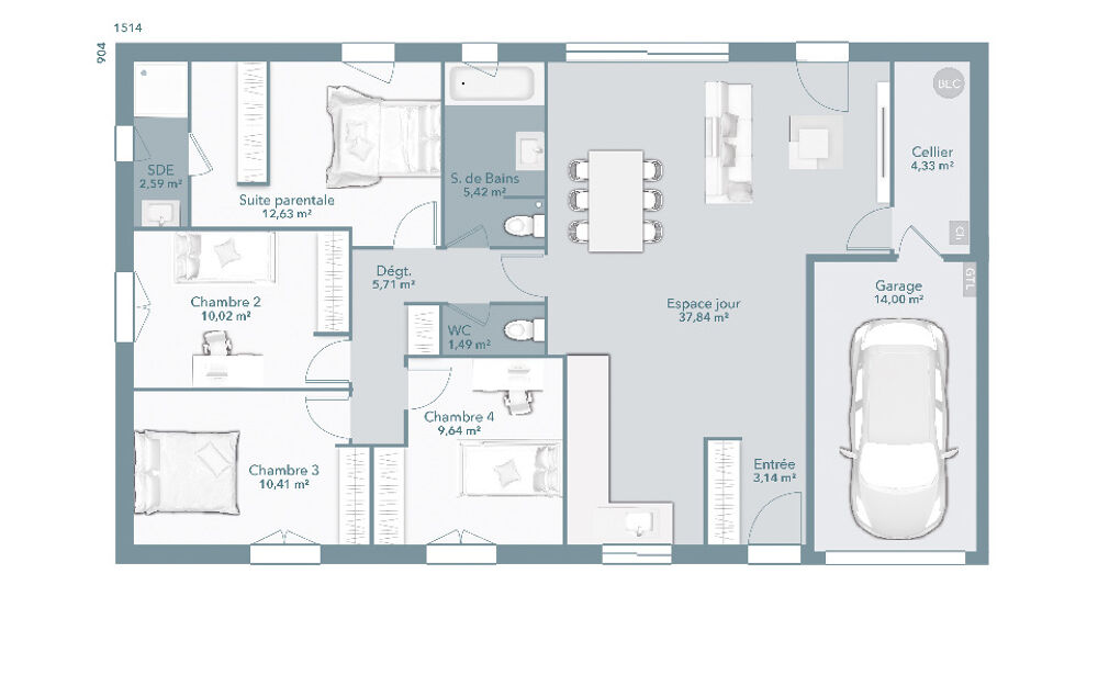 vente Maison - 5 pièce(s) - 103 m² Cintegabelle (31550)