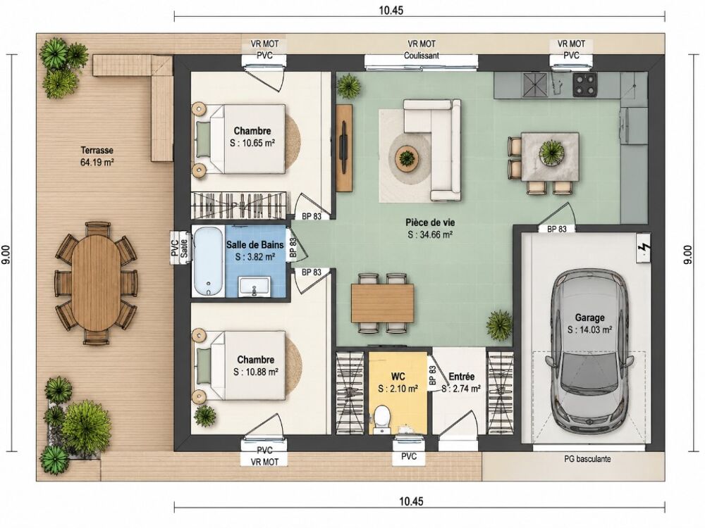 vente Maison - 3 pièce(s) - 65 m² Forges-les-Eaux (76440)