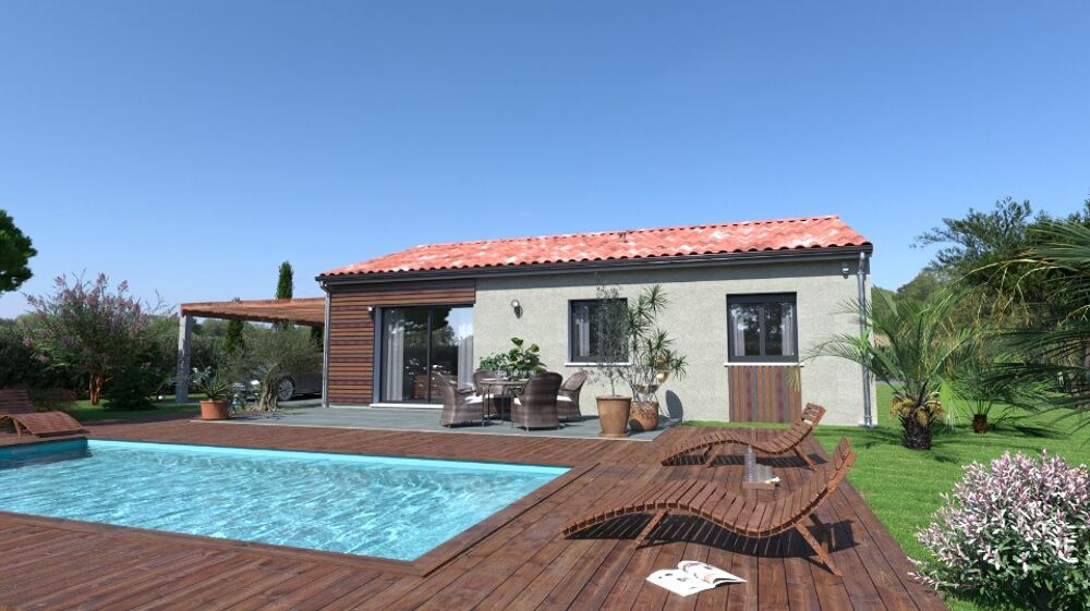Ce plan présente une maison de plain-pied de 75 m², conç....