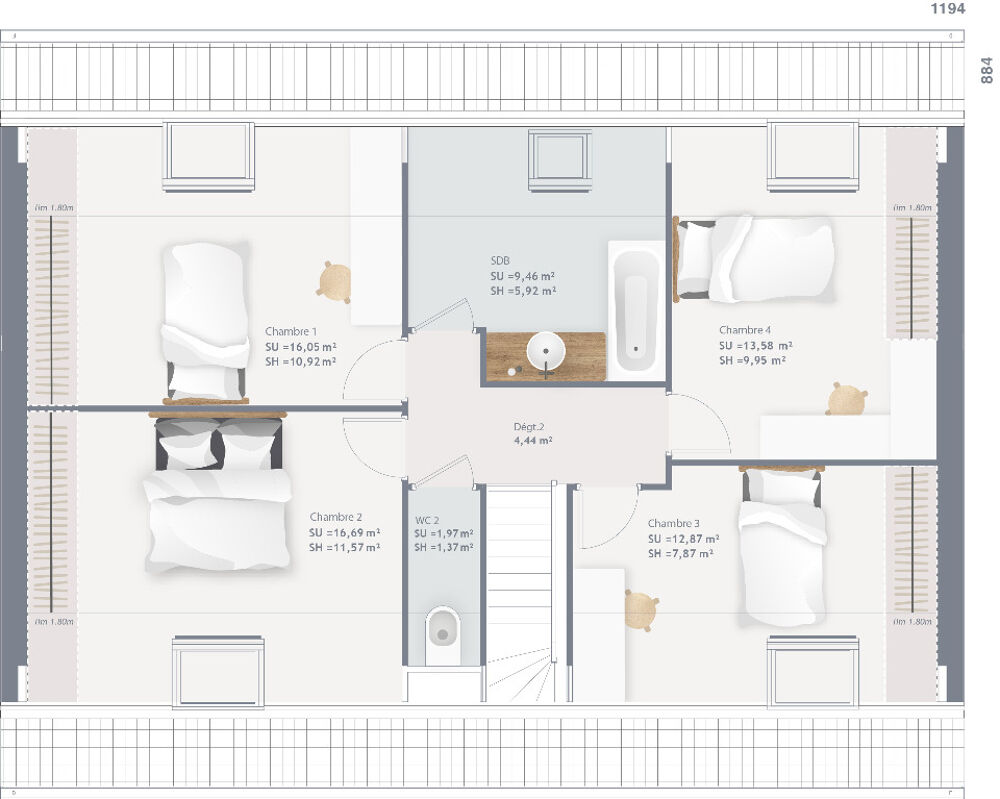 vente Maison - 6 pièce(s) - 110 m² Darvault (77140)