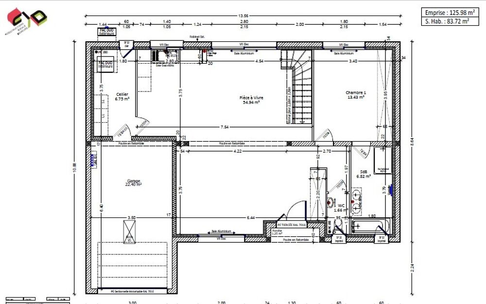 MAISON À CONSTRUIRE DE 150 M² PROCHE DE CHÂTEAUROUX, 7 P....