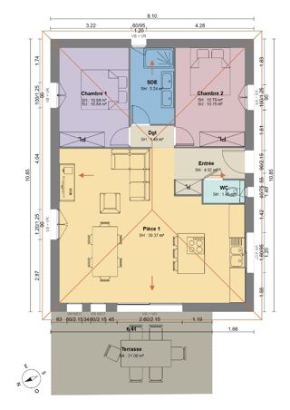  Maison à vendre 3 pièces 74 m²
