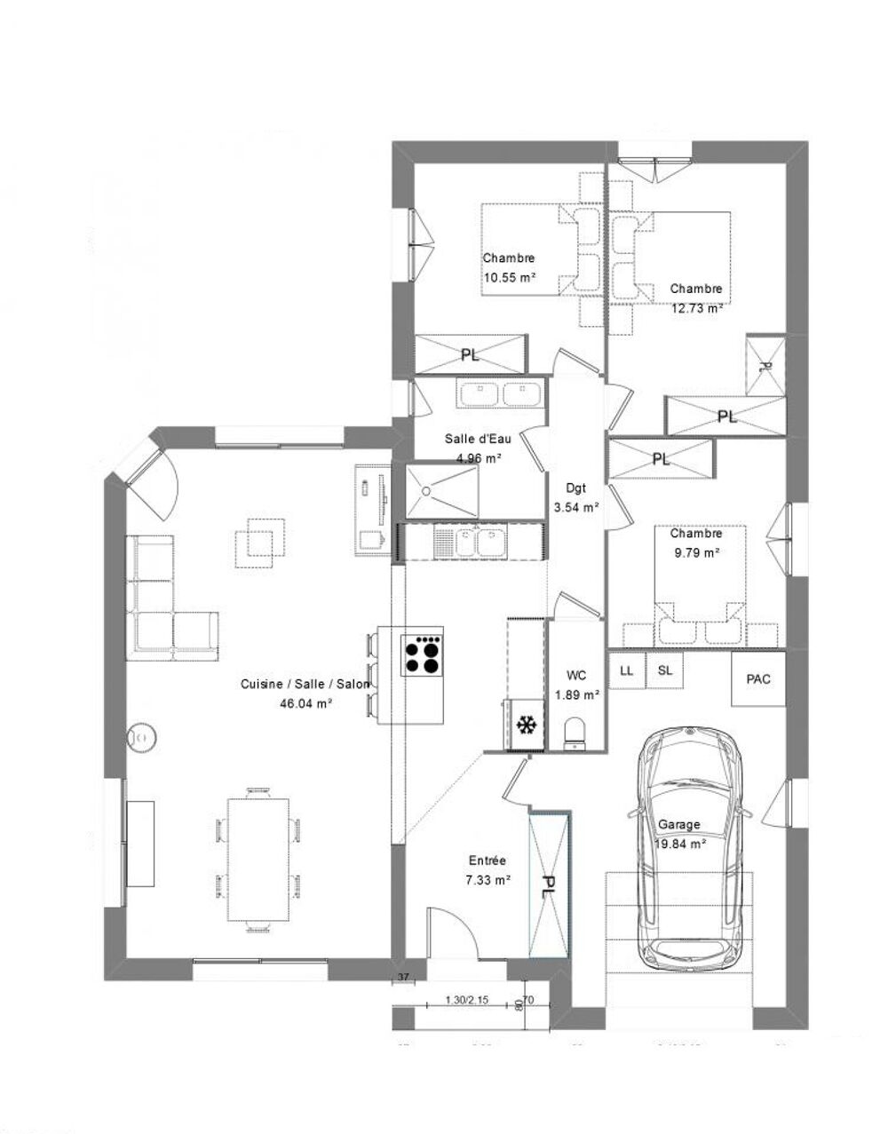 vente Maison - 5 pi�ce(s) - 100 m� Frencq (62630)