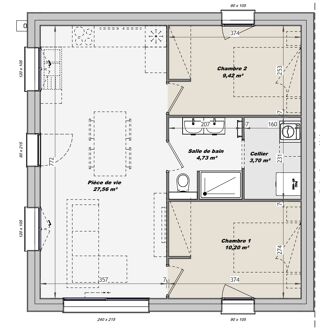  Maison  vendre 2 pices 54 m
