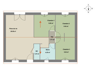  Maison 4 pi�ces 64 m� M�rindol