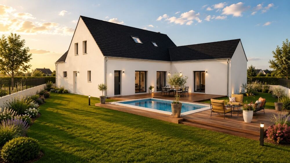 Maison avec comble aménagée de forme compacte. A l'entré....