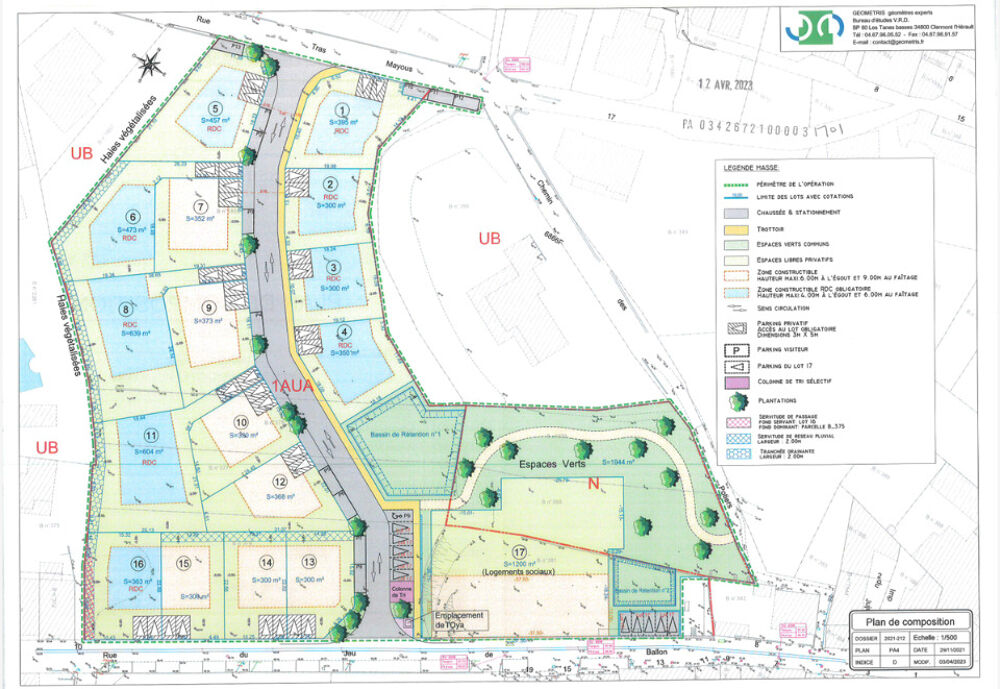vente Terrain - 352 m² Saint-Jean-de-Fos (34150)