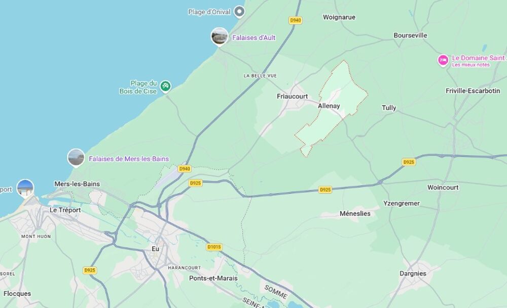vente Terrain - 1093 m² Allenay (80130)