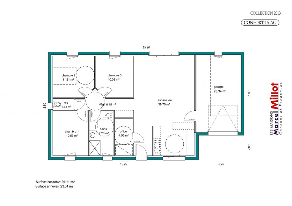 vente Maison - 4 pièce(s) - 91 m² Javerdat (87520)