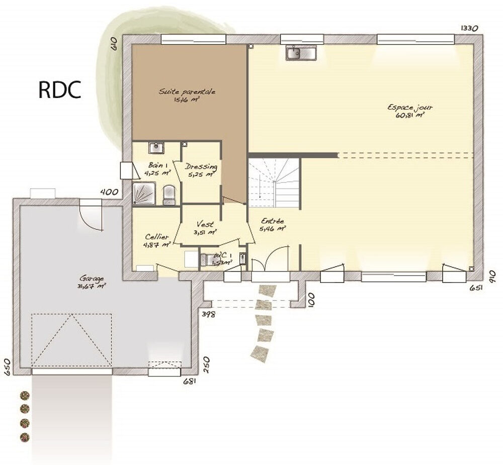 MAISON À CONSTRUIRE DE 242 M² IDÉALEMENT SITUÉE À GARCHE....