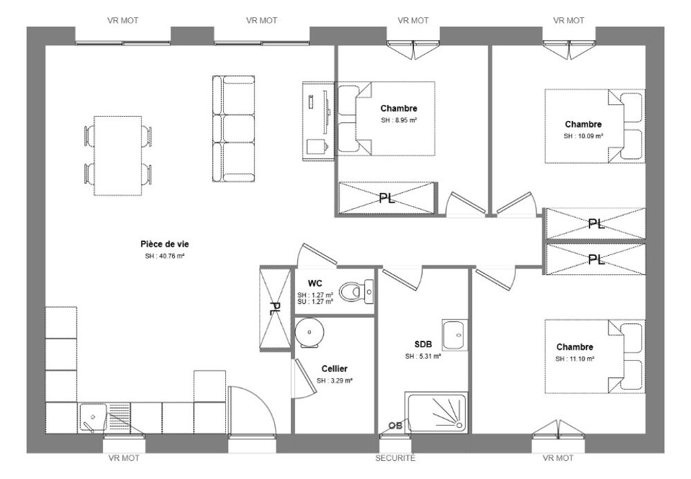 vente Maison - 4 pièce(s) - 80 m² Veigné (37250)
