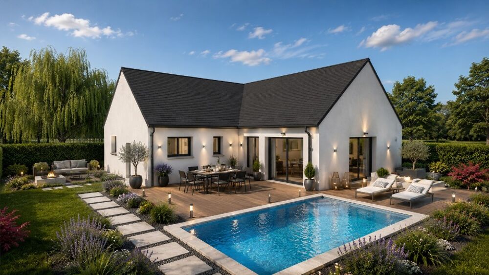 Venez faire construire cette maison en L de 105m², avec ....