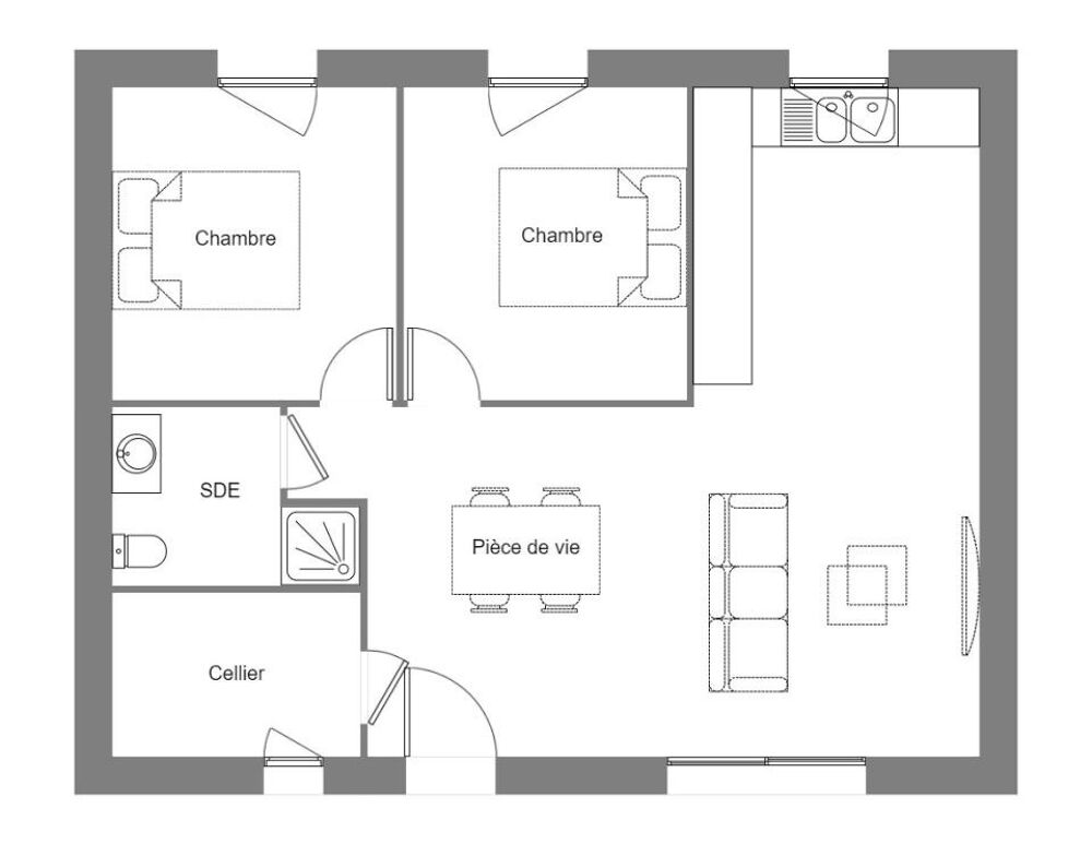 MAISON À CONSTRUIRE DE 55 M² IDÉALEMENT SITUÉE AU PELLER....
