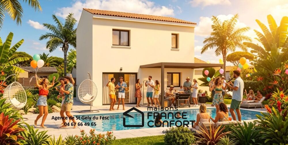 Villa de 78 m² implantée ici sur une parcelle de 355 m² ....
