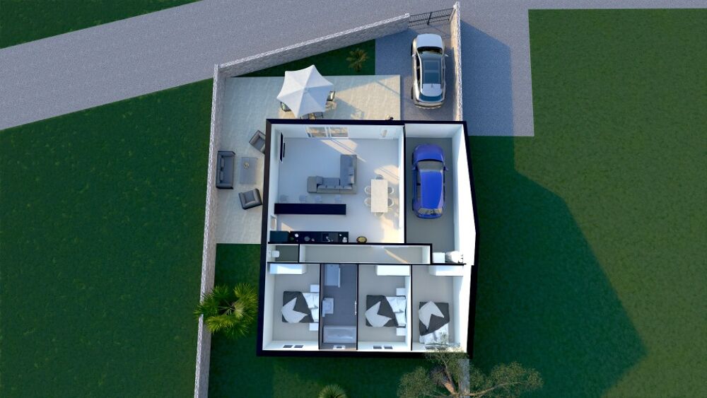 VENTE : maison de 3 pièces (85 m²) à Alzonne Emplace....