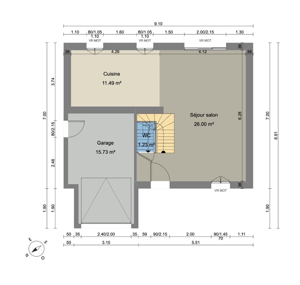 Maison a vendre  - 4 pièce(s) - 91 m2 - Surfyn