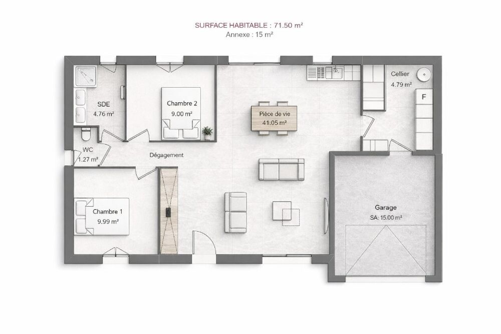 MAISON NEUVE À BAUGY 71 M², 4 PIÈCES PRÉSENTATI....