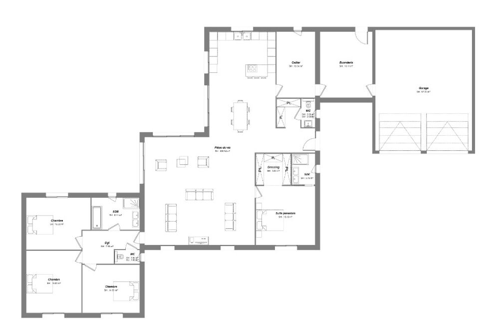 Découvrez cette maison à construire de 238 m², pensée po....