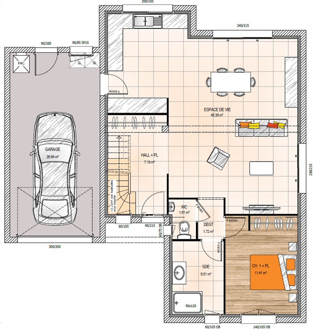 MAISON À CONSTRUIRE DE 124 M² À CANDE, 6 PIÈCES, EMPLACE....
