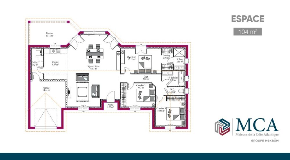 VENTE d'une maison de 4 pièces (104 m²) à Virelade E....