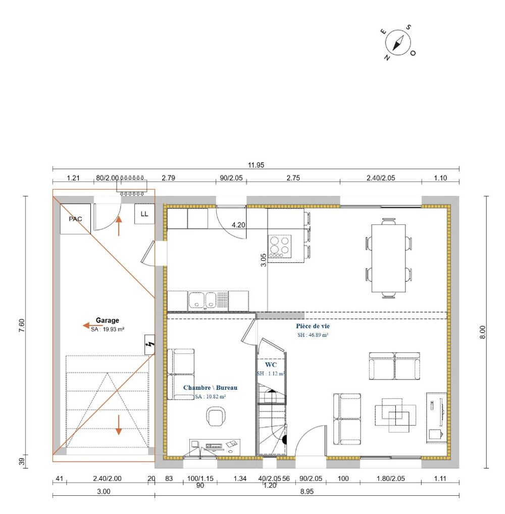 MAISON À CONSTRUIRE DE 115 M² À BRÉVAL, 7 PIÈCES, PROCHE....