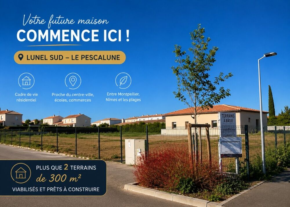 vente Terrain - 300 m² Lunel (34400)