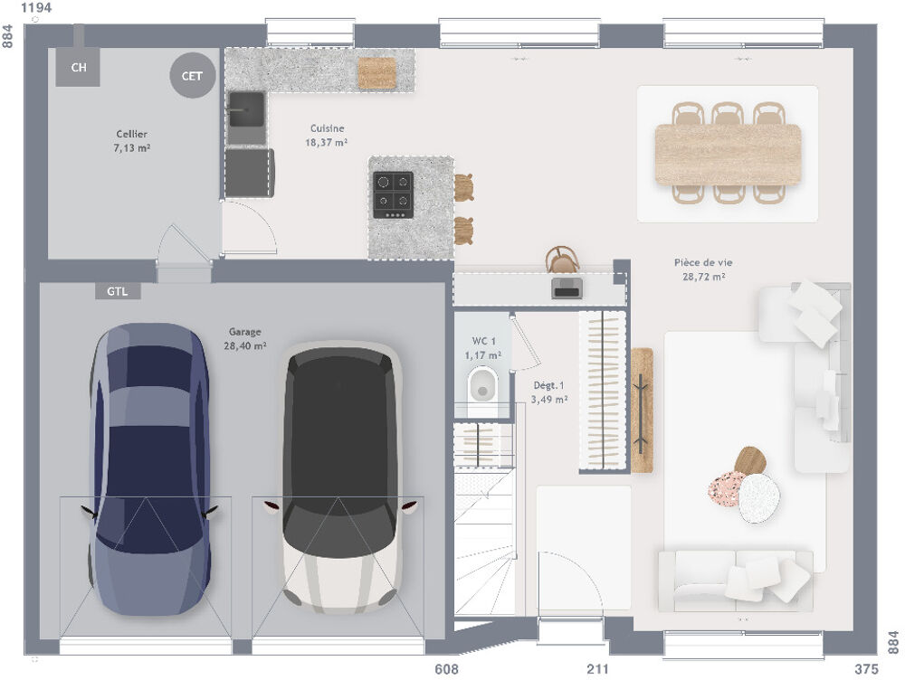 vente Maison - 6 pi�ce(s) - 110 m� Pontpoint (60700)
