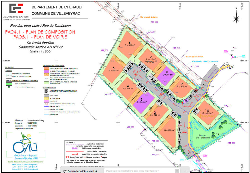 vente Terrain - 507 m² Villeveyrac (34560)